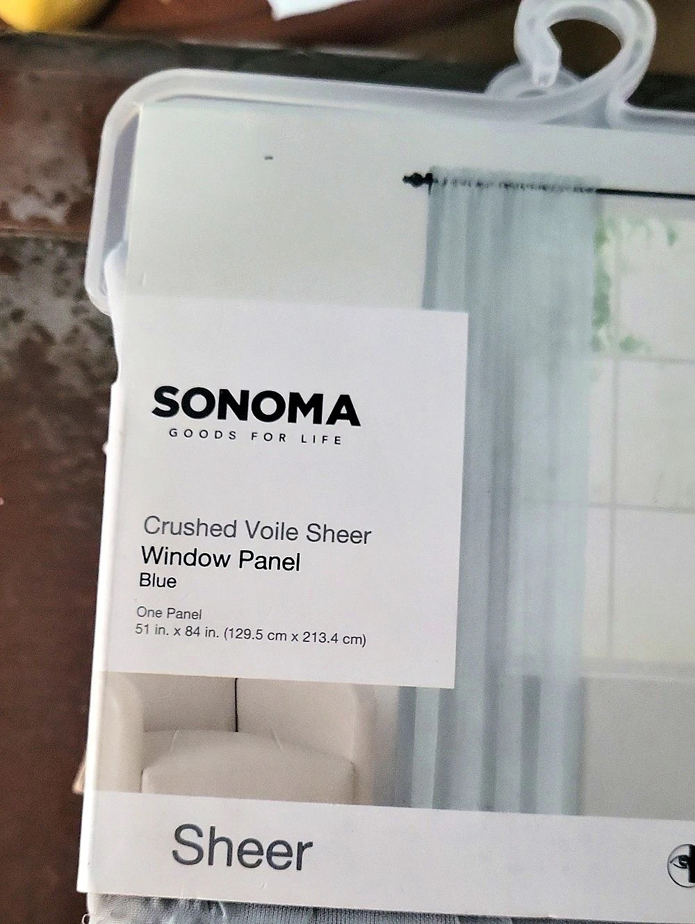 Sonoma Crushed Voile Sheer Window Panel Blue Sheer Window Panel NWT